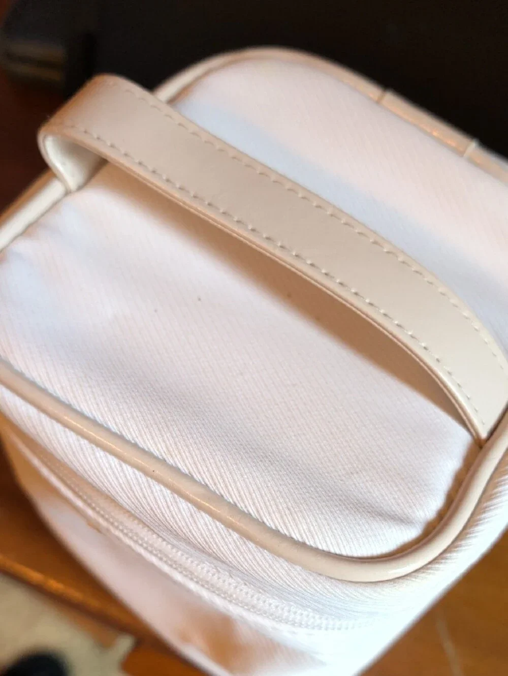 Dior Beauty White Woman's Small Toiletry Pouch with Metal Logo